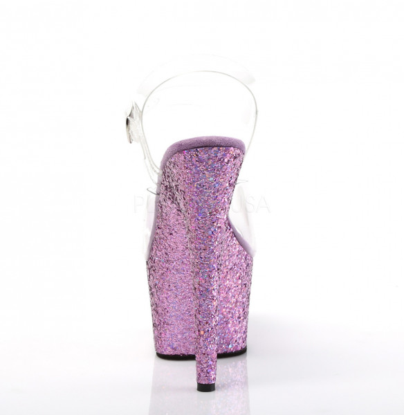 7 inches Heel, 2 3/4 inches PF Ankle Strap Sandal w/ Glitter Bottom — image 20 of 25