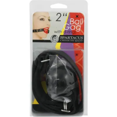 Large Ball Gag With D Ring 2 Inch Black