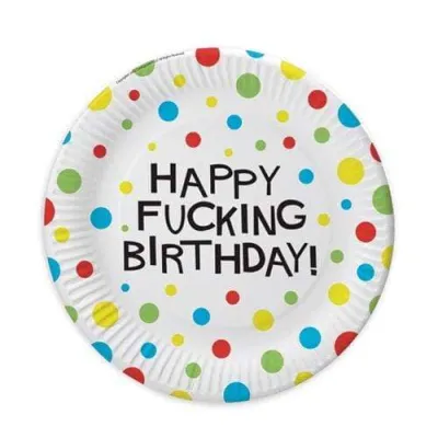 X Rated Birthday Party Plates 8 Count