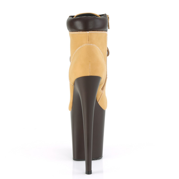 8 inches Heel, 4 inches PF Lace-Up Front Bootie, Side Zip