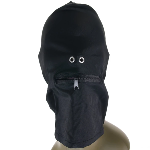 Fetish & Fashion Zippered Mouth Hood By NS Novelties - Black