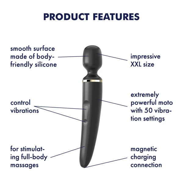 Satisfyer Wand-er Woman - Black/Gold