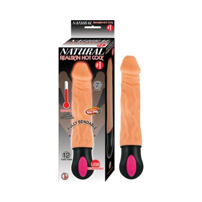Natural Realskin Hot Cock 1 7 inches Dildo Beige