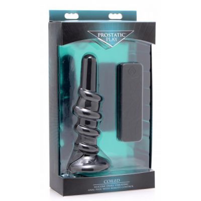 Coiled Vibrating Anal Plug with Controller