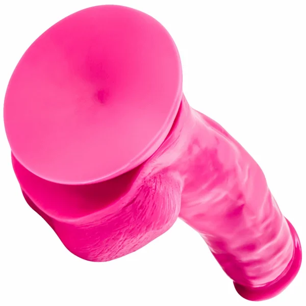 Ruse Shimmy Silicone Suction Cup Dildo by Blush Novelties - Hot Pink