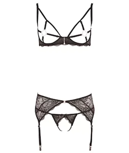 Serena Suspender Set With Gems - Black - Small — image 8 of 9