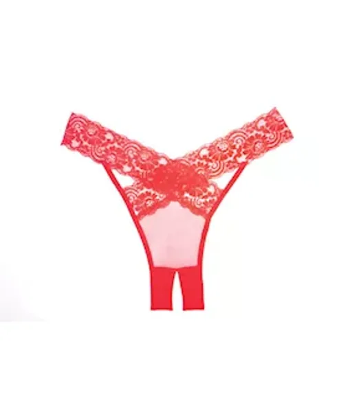 Desire Crotchless Panty - Red - O/s — image 5 of 6