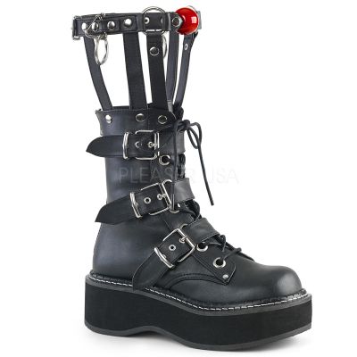 2 inches PF Ankle Boot W Calf High Leg Brace Metal Back Zip