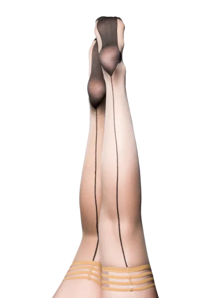 Kix'ies Ruby Nude Cuban Heel Thigh Highs