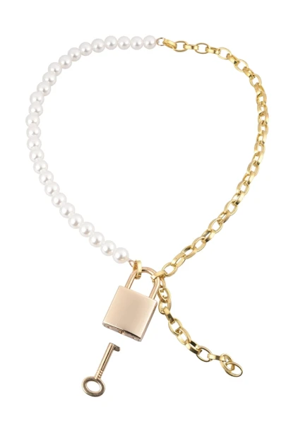 Sex & Mischief Pearl Day Collar By Sportsheets - White & Gold