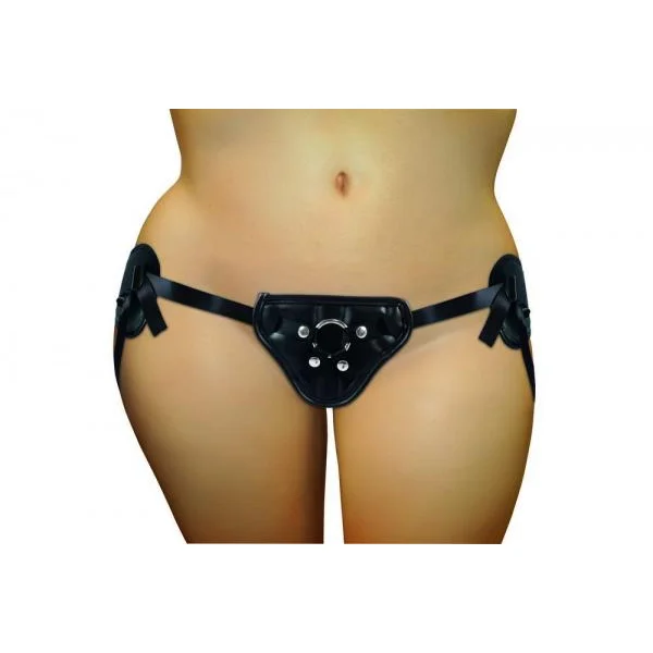 Plus Size PVC Corsette Adjustable Strap On Black Size 12 to 30