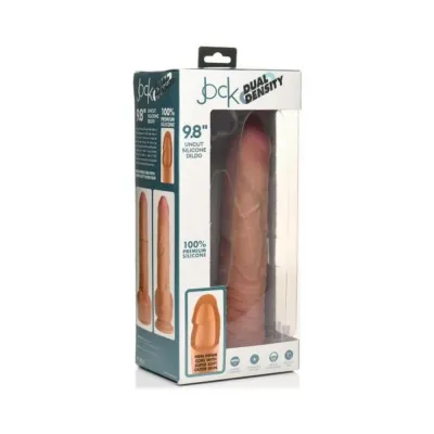Realistic Dildos Jock Uncut 9 8 In Dual Density Silicone Dildo With Balls Light
