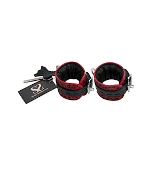 Bound X Leopard Print Hair-on Leather Cuffs - Red/leopard — image 6 of 8