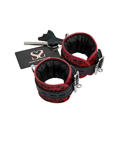 Bound X Leopard Print Hair-on Leather Cuffs - Red/leopard — image 5 of 8
