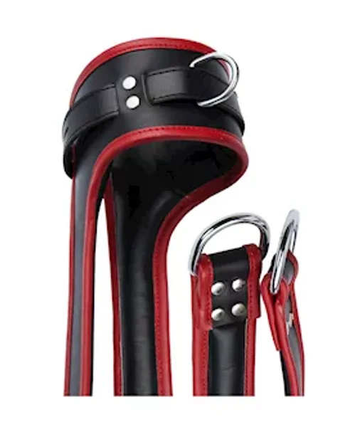 Bound X Tall Leather Suspension Cuffs - Black / Red — image 8 of 8