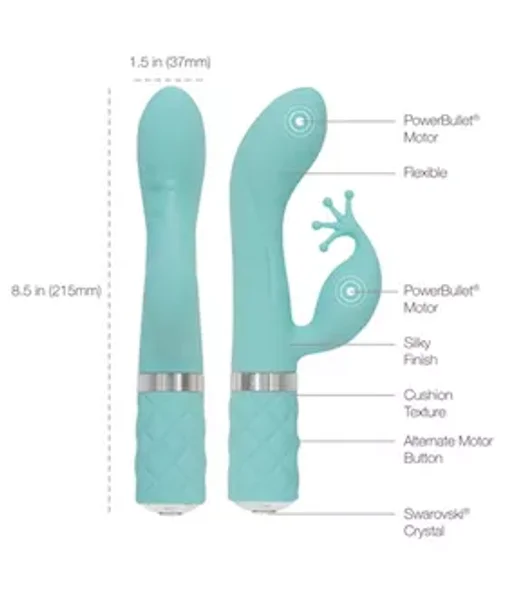 Pillow Talk Kinky Vibrator - Teal - 8.5 Inch — image 11 of 12