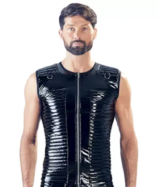 Vinyl Biker Shirt - Black - Small — image 8 of 12