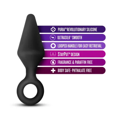 Anal Adventures Platinum Silicone Loop Plug Large Black