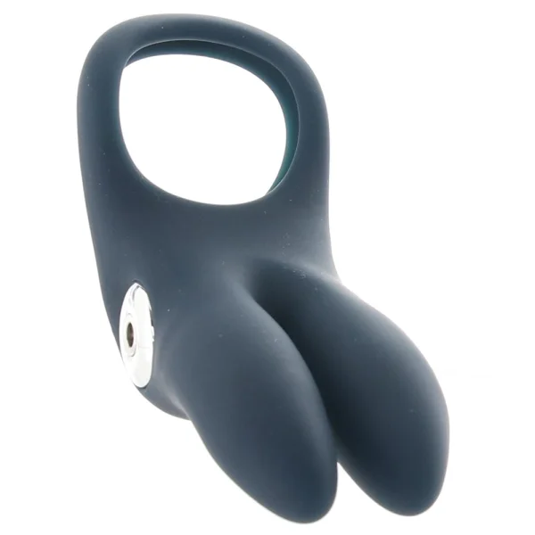 Sexy Bunny Rechargeable Silicone Vibrating Cock Ring by VeDO - Black Pearl