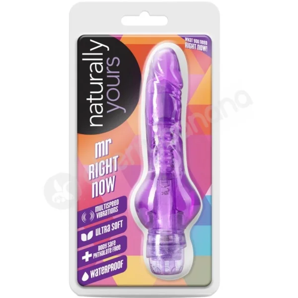 Naturally Yours Mr. Right Now Purple Waterproof Flexible Vibrator