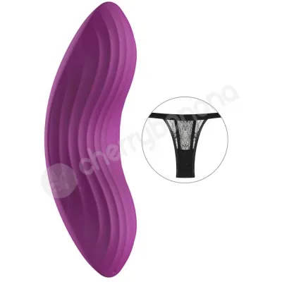 Svakom Edeny Vibrating Panties Purple Curved Vibrator With Black Tie side Underwear