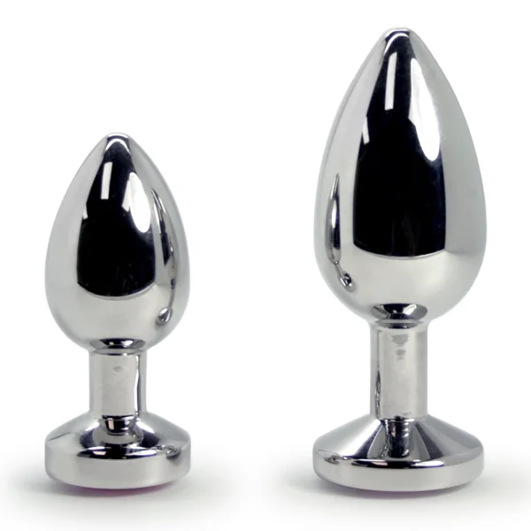 Pink Jewel Metal Weighted Anal Plug