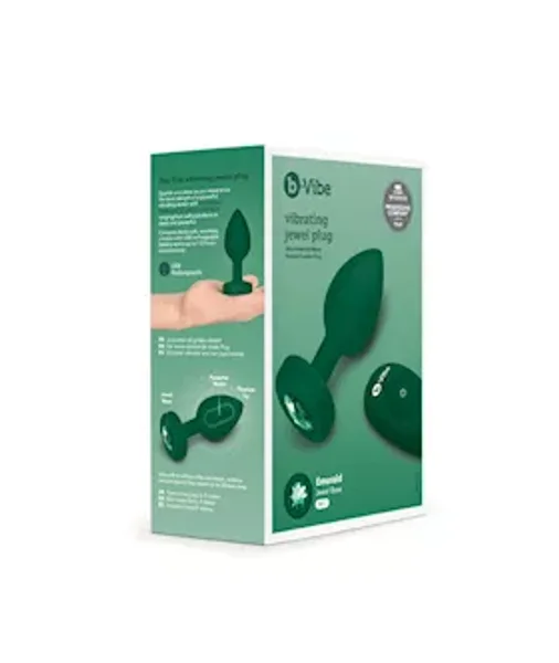 B-vibe Vibrating Jewel Plug - Green - M/l — image 10 of 16