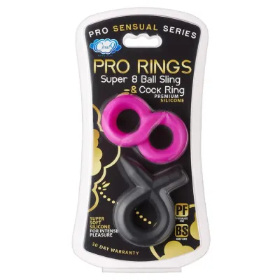 Cloud 9 Pro Sensual Silicone Super 8 Ring Tie Sling 2 Pack