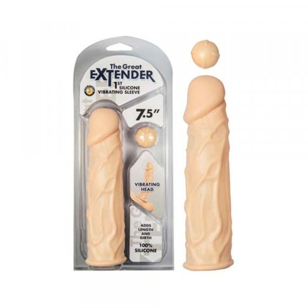 The Great Extender 1st Silicone Vibrating Sleeve 7.5in