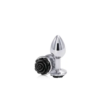 Rose Buttplug 3 Inch Black