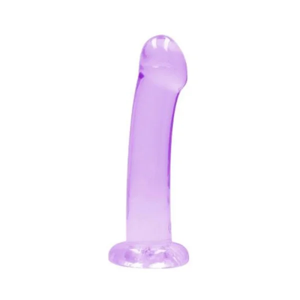 Realrock Crystal Clear Non-realistic Dildo With Suction Cup 6.7 In. Purple