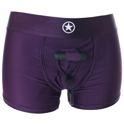 Ouch Vibrating Purple Strap on Boxer in XS S
