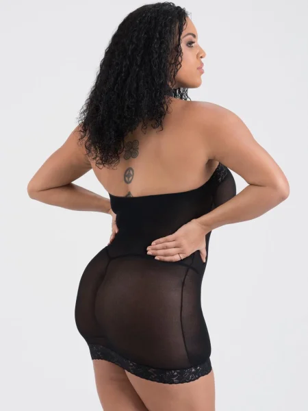 Lovehoney Plus Size Black Halterneck Mini Dress