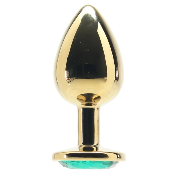 Ouch! Green Round Gem Gold Plug