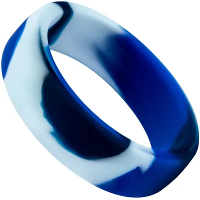 Performance Silicone Camo Cock Ring By Blush Novelties Blue Camouflage
