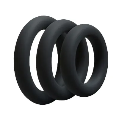 Love In Leather 3 Piece Silicone Cock Ring Set