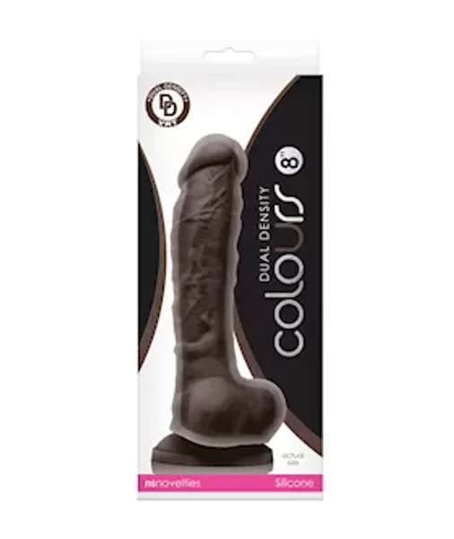 Colours Dual Density Dildo - Brown - 8 Inch — image 7 of 7