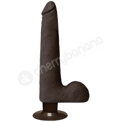 The Realistic Cock Vibrating Slim Black 9 Dildo With Balls