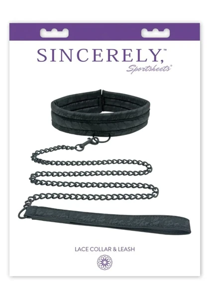 Midnight Lace Collar and Leash by Sportsheets