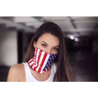 Face Neck Bandana Usa Print One Size