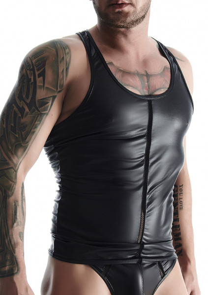 Wetlook Men's sleeveless t-shirt - Black - Cheap Men