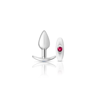 Cheeky Charms Silver Metal Butt Plug Kit Clear Bright Pink