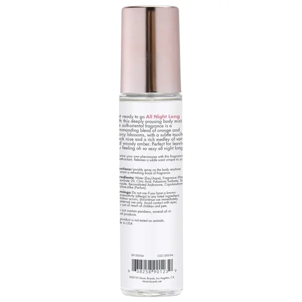 CG Fragrance Body Mist with Pheromones - All Night Long (3.5 oz)