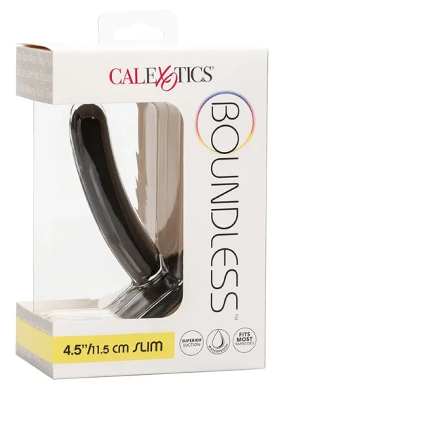 Boundless 4.5" Slim Silicone Suction Cup Dildo By CalExotics - Black