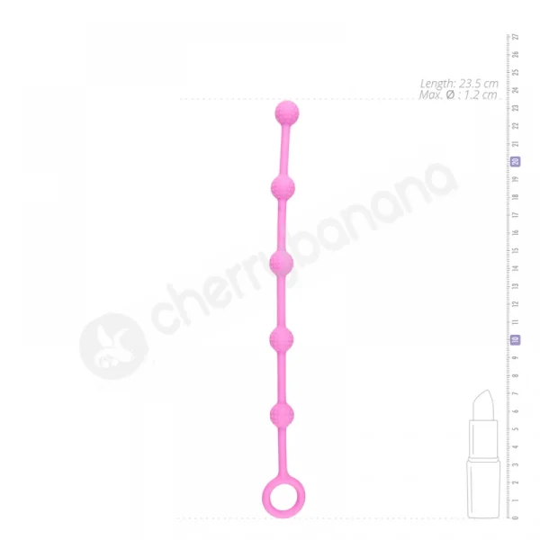 Easytoys Pink Small Ribbed Anal Beads