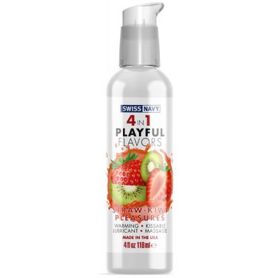 Swiss Navy 4 In 1 Playful Flavors Lubricant Straw Kiwi Pleasure 118ml