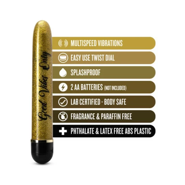 The Collection - Good Vibes Only Slimline Vibrator - Black — image 5 of 6