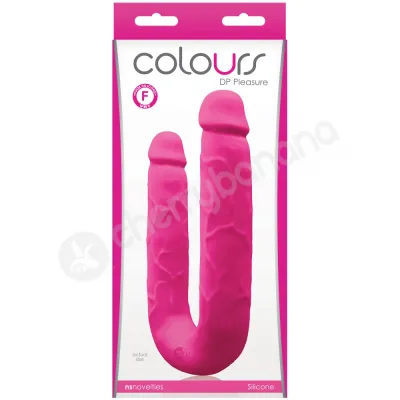 Colours Dp Pleasures Pink Double Penetration Realistic Silicone Dildo