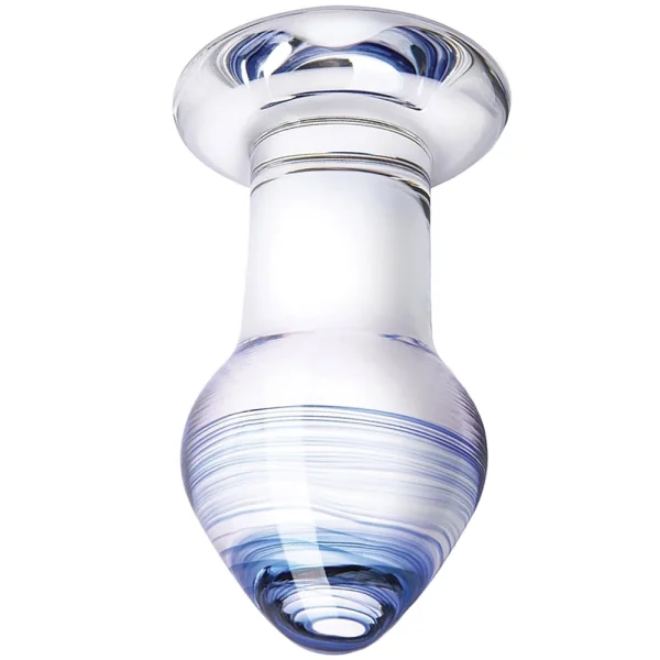 Gläs Amethyst Rain Glass Butt Plug 3 Piece Anal Training Set - Clear & Blue