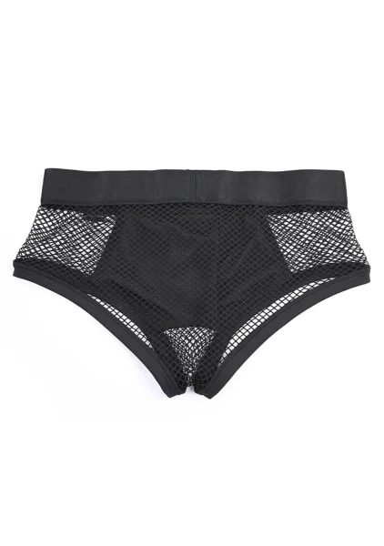 EM.EX. Fit Harness Fishnet Strap-On Harness Brief By Sportsheets - X-Large, Waists 31" to 34"